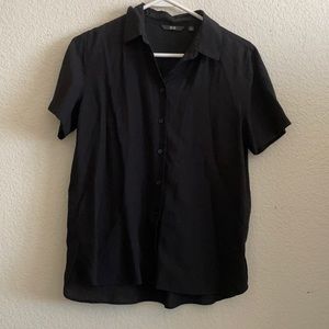 Uniqlo Black Button-Up Short Sleeve